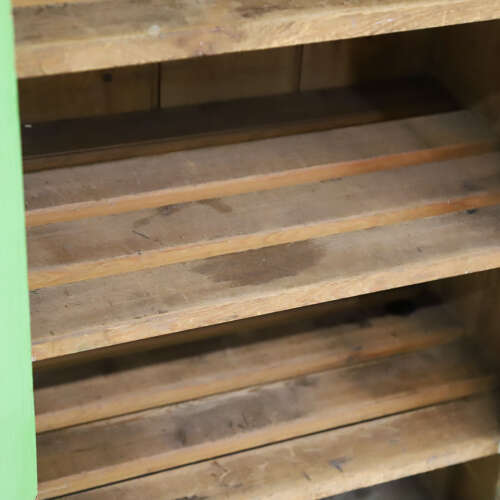 19th Century English Green Painted Estate Cupboard — Rustic Linen Cupboard