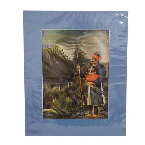 19th Century Calcutta Print of an Indian Soldier, India c.1890