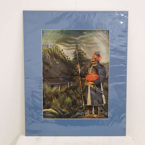 19th Century Calcutta Print of an Indian Soldier, India c.1890