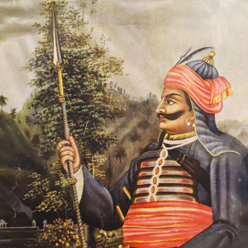 19th Century Calcutta Print of an Indian Soldier, India c.1890