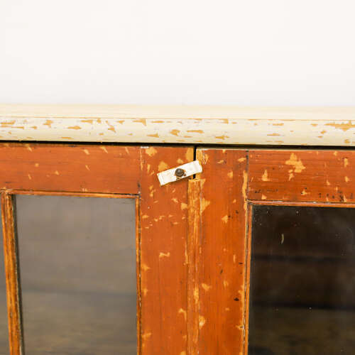 Early 19th Century English Folk Art Painted Glazed Scratch Cupboard c.1820